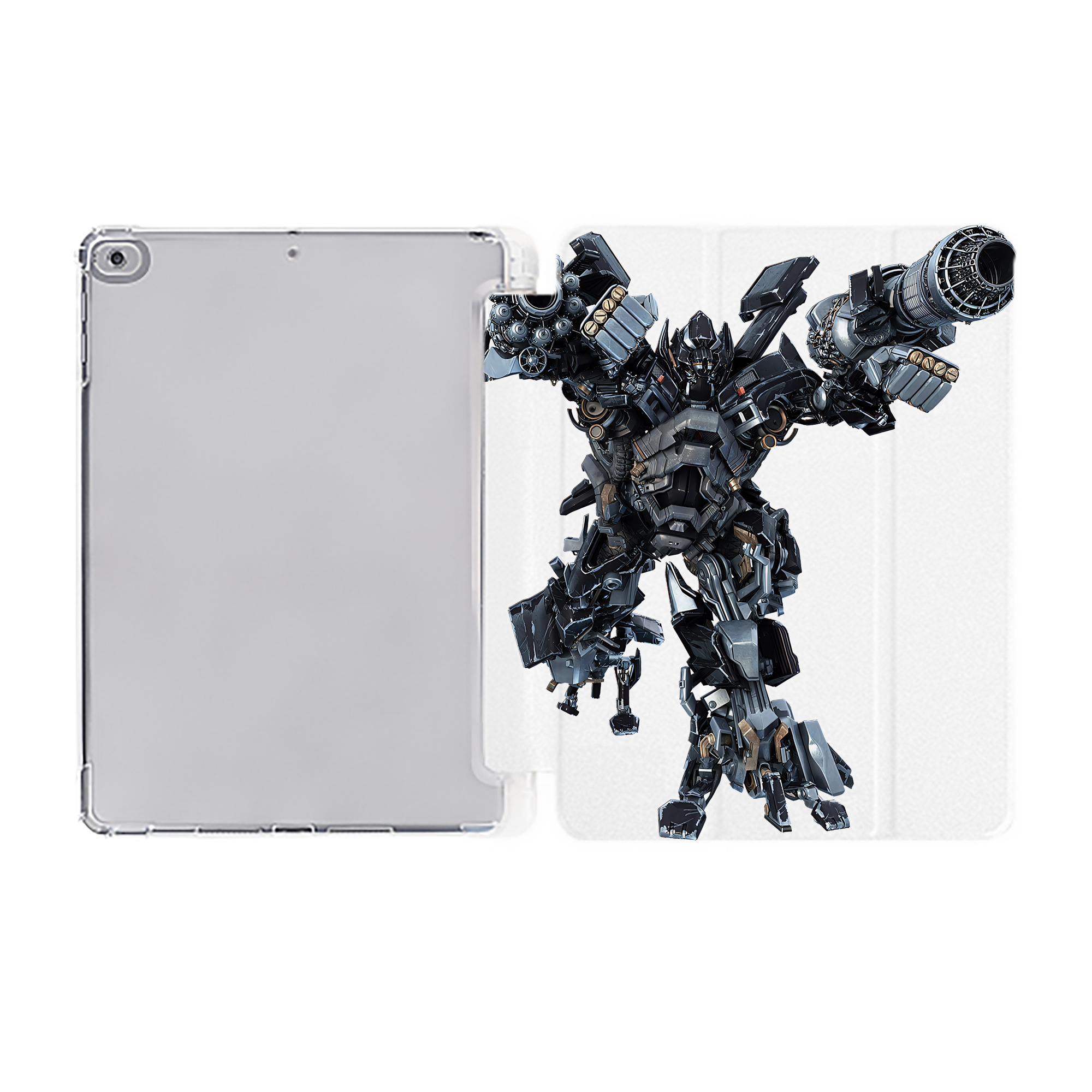（画像用） Transformers トランスフォーマー IPad ケース ペン収納付き 三つ折りスタンド PUレザー×シリコン 対応機種9.5/10.5/10.9インチ